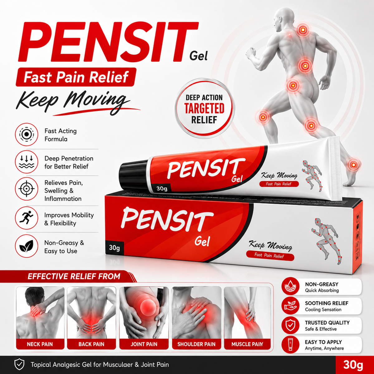 Pensit Gel - Fast acting Pain Relief